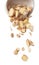Galangal mix Ginger fall fly from bowl, fresh vegetable spice ginger galangal falling. Organic fresh herbal ginger galangal root