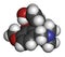 Galantamine alkaloid molecule. Found in Caucasian snowdrop, used in treatment of Alzheimer\\\'s disease. 3D rendering. Atoms are