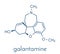 Galantamine alkaloid molecule. Found in Caucasian snowdrop, used in treatment of Alzheimer`s disease. Skeletal formula.