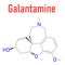 Galantamine alkaloid molecule. Skeletal chemical formula. Treatment of Alzheimer& x27;s disease.