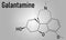 Galantamine alkaloid molecule. Skeletal chemical formula. Treatment of Alzheimer's disease.