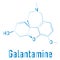 Galantamine alkaloid molecule. Skeletal chemical formula. Treatment of Alzheimer's disease.