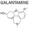 Galantamine alkaloid molecule. Skeletal formula. Chemical structure