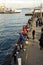 Galata Bridge and Eminonu ferry port, one of the most visited places in Istanbul, January 21, 2023 Eminonu Istanbul Turkey