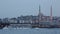 Galata Bridge and mosque Eminonu ( New Mosque) in the evening.