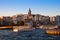 Galata Tower and Golden Horn at sunset, Istanbul, Turkey