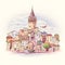 Galata tower hezarfen ahmet celebi turkey istanbul historical places ancient city tourist cartoon