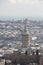 Galata tower in Istanbul, Turkey. Aerial view of landmark at golden hour with beautiful sunlight. Snow and winter season view in