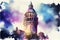 The Galata Tower in Istanbul, Turkey, a historic landmark and popular tourist attraction, generative ai illustration in