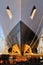 Galati, Romania - January 23, 2017: Bow view of a yacht