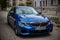 Galati, Romania - July 4, 2020: 2020 Blue BMW 3 Series G20 M340i xDrive Steptronic front and side view on a street