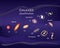 Galaxies and Information, Vector Illustration