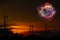 Galaxy back on night cloud sunset sky silhouette power elecrtic
