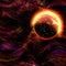 Galaxy exoplanet explorer - World Beyond Our Solar System, distant planet system burning in high energy red interstellar plasma af