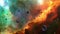 Galaxy exploration space rock scence at Swan Nebula
