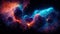 galaxy explosion space nebula red blue stardust AI generated