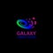 Galaxy logo template. Abstract spiral symbol.