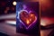 Galaxy Nebula Heart card for Valentine\\\'s Day,generative ai