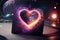 Galaxy Nebula Heart card for Valentine\\\'s Day,generative ai