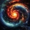 Galaxy in outer space. Spiral colorful Galaxy and nebula in space, computer generated abstract background, 3D rendering. Art