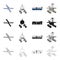 Galaxy, satellite, radar, and other web icon in cartoon style. Inovation, technology, sputnik, icons in set collection.