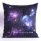 A galaxy themed throw pillow on satin fabric created with generative Ai