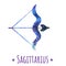 Galaxy zodiac sign Sagittarius.Watercolor