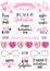 Galentines day cards, women`s day, feminist doodles, vector design elements