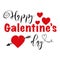Galentines Valentines Day typography design. Handwritten calligraphy quote with hearts and arrow. Holiday print for t