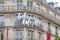 Galeries Lafayette luxury department store sign in Paris, France