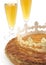 Galette des Rois with Crown, French Cake celebrating Epiphany
