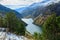 Galgenbichl dam and reservoir in the Hohe Tauern range within Carinthia, Austria