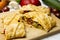 Galician empanada stuffed with vegetables. Typical recipe from northern Spain.