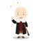 Galileo Galilei cartoon character. Vector Illustration.