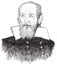 Galileo Galilei cartoon portrait, vector