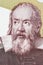 Galileo Galilei portrait from Italian money