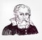 Galileo Galilei vector sketch portrait isolated