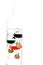 Galileo thermometer with glass balls isolated on white showing t