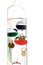 Galileo thermometer with glass balls isolated on white showing t