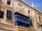 Gallarija, closed balconies, typical of Malta, blue in colour