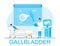 Gallbladder concept vector. Doctors treat gallstones. Web, landing page