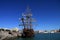 Galleon in the seaport of the ancient city of Cadiz.