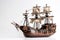 galleon ship on white background