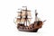 galleon ship on white background