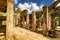 Gallery with columns of ancient Preah Khan temple in Angkor