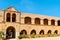 The gallery inside of a fortress wall of Arkadi Monastery Moni Arkadiou, Crete, Greece