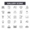 Gallery line icons, signs, vector set, outline illustration concept