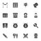 Gallery and museum vector icons set