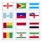 Gallery of National Flags on Metal Texture Plates