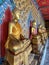 Gallery with old vessels of the seated Buddha in the Buddhist temple Wat Arun. Bangkok, Thailand